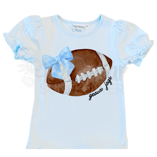 girls geaux jags ruffle shirt