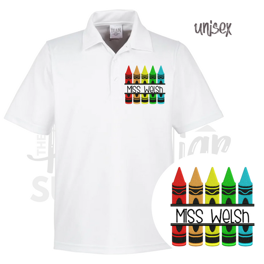 unisex - split crayon polo