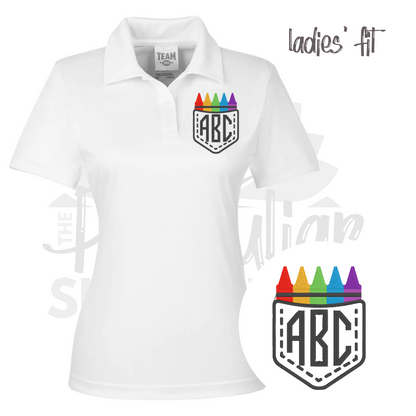 ladies fit - crayon pocket monogram polo