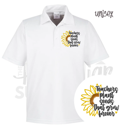 unisex - teachers plant seeds sunflower polo