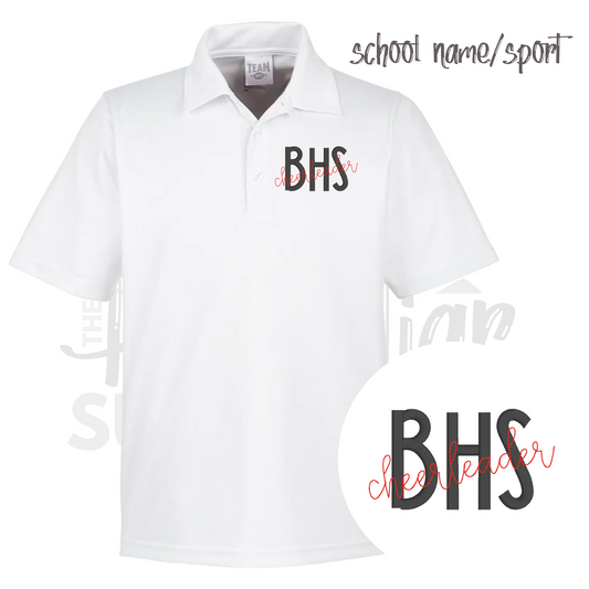 unisex - school name/sport polo